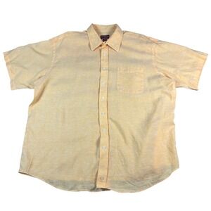 Rochester Est 1906 Mens 2X Orange Yellow Button Down Short Sleeve Shirt Big 2XL